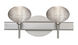 Lasso 2 Light 15 inch Satin Nickel Vanity Lighting Wall Light in Halogen, Glitter Glass