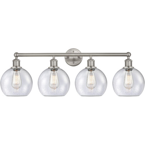 Athens 4 Light 35 inch Satin Nickel and Seedy Bath Vanity Light Wall Light
