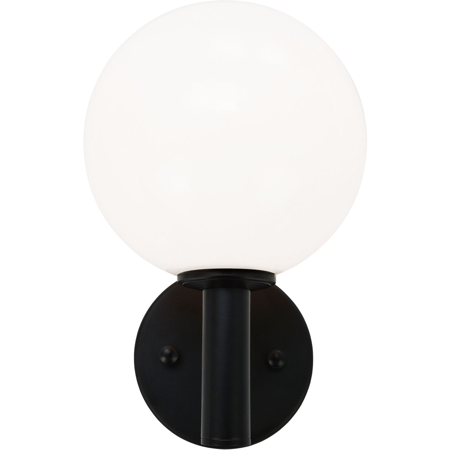 Cosmo 1 Light 5.88 inch Black Wall Sconce Wall Light in Black and Opal Glass