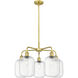 Ballston Preston 5 Light 25.25 inch Satin Gold Chandelier Ceiling Light in Clear