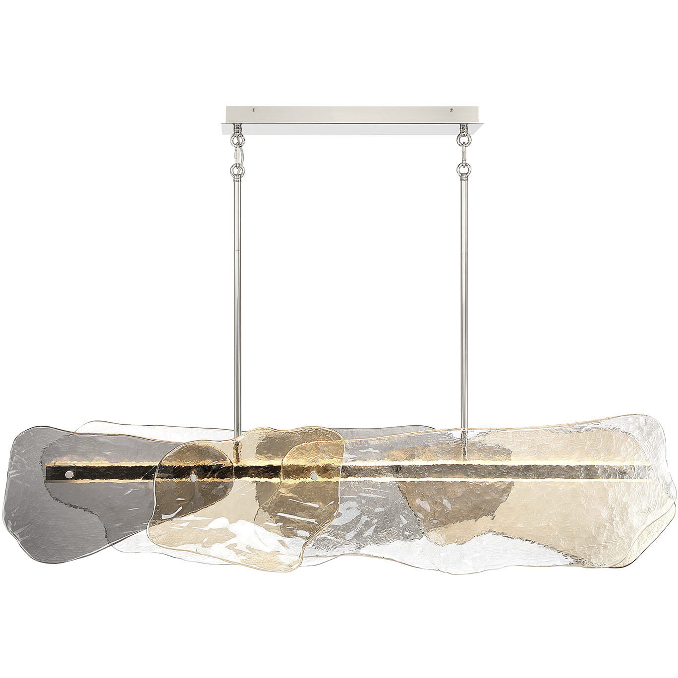 Grotto LED 58.25 inch Polished Nickel Linear Chandelier Ceiling Light