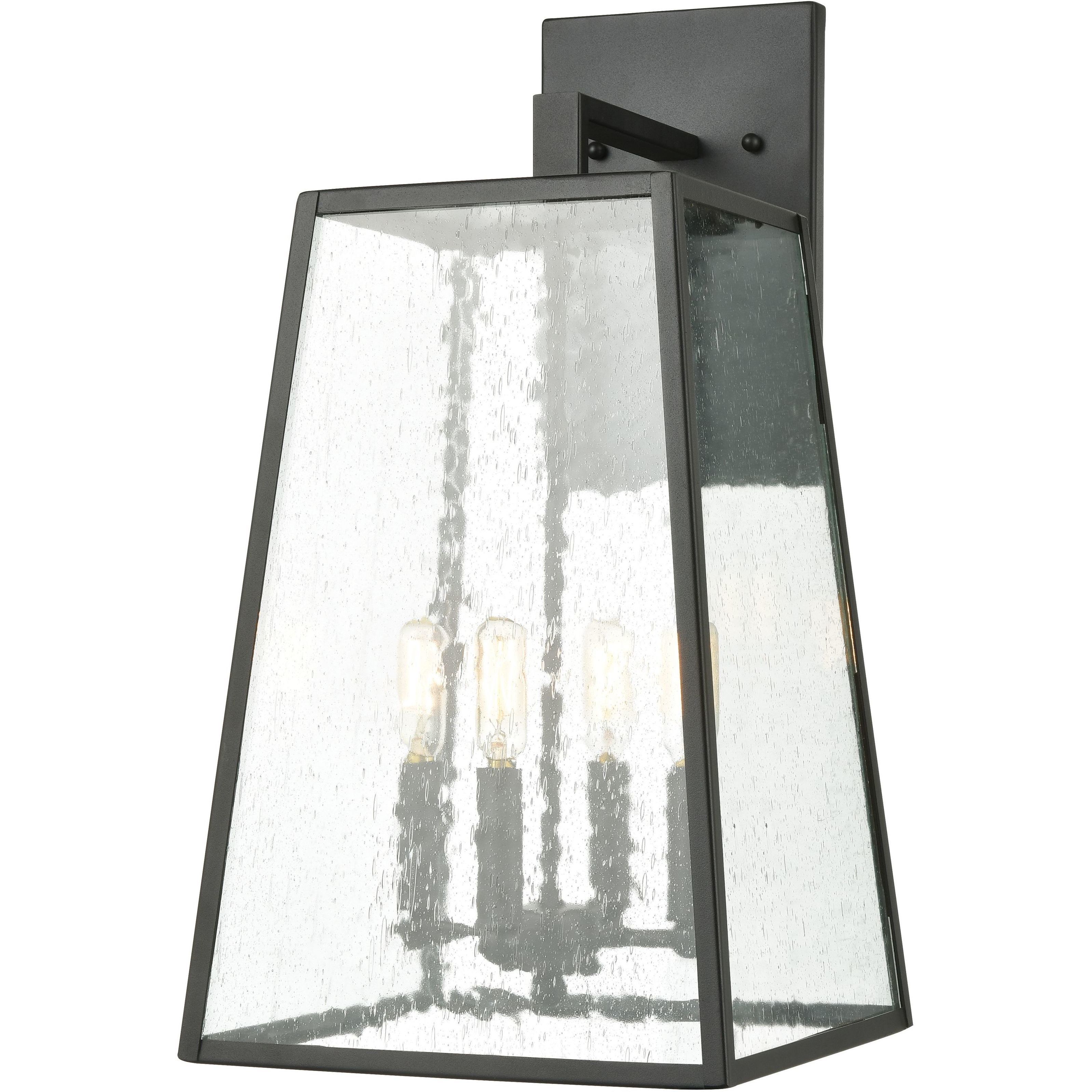 Meditterano 4 Light 22 inch Matte Black Outdoor Wall Sconce