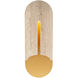 Clog LED 16 inch Beige Travertine and Aged Brass Outdoor Wall Lighting in 2700K