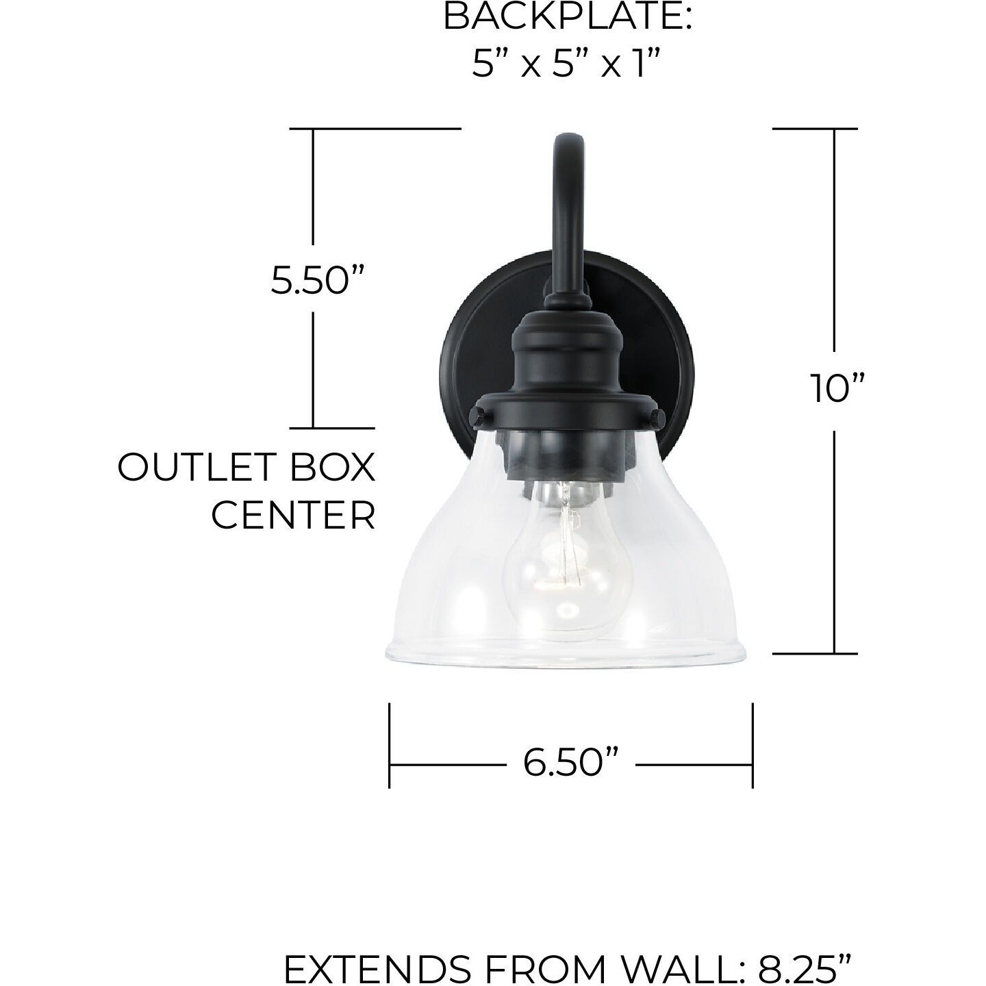 Baxter 1 Light 7 inch Matte Black Sconce Wall Light