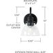 Baxter 1 Light 7 inch Matte Black Sconce Wall Light