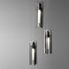Exos Glass 5 Light 13.5 inch Black Pendant Ceiling Light in Clear