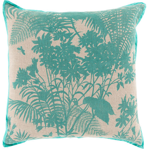 Shadow Floral 20 inch Aqua, Peach Pillow Kit