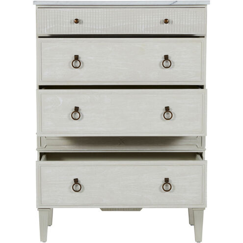 Archie Cerused White / Agros White Stone / Antique Bronze Cabinet