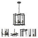 Avante Grand 4 Light 13.98 inch Flat Black and Satin Brass Cage Foyer Light Ceiling Light