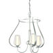Flora 3 Light 19.4 inch Vintage Platinum Chandelier Ceiling Light in Seeded with Opal