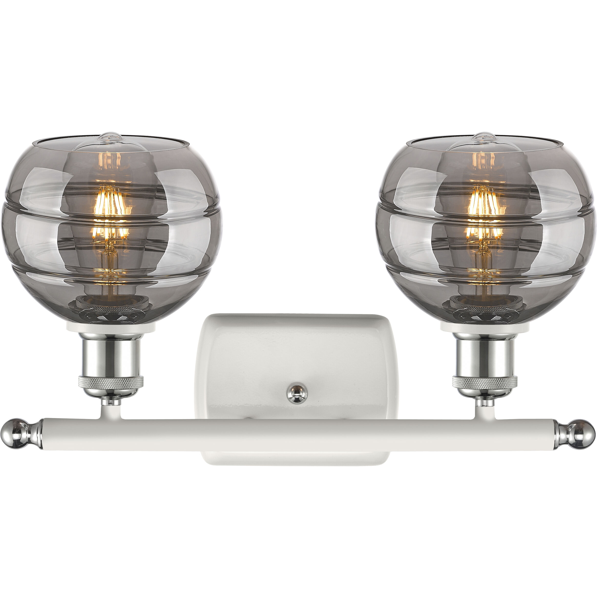 Ballston Rochester 2 Light 15.88 inch White Polished Chrome Bath Vanity Light Wall Light