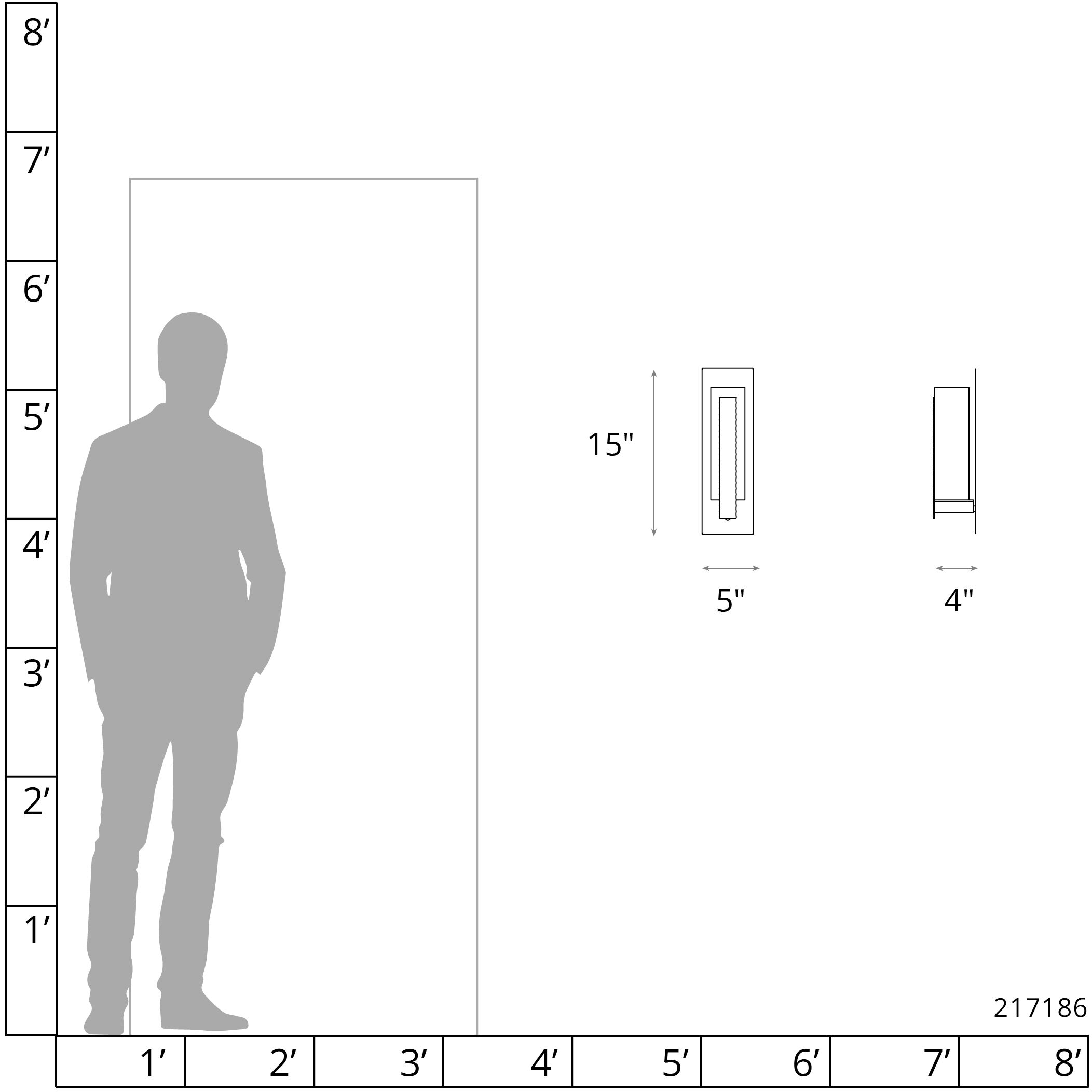 Forged Vertical Bar 1 Light 5 inch Sterling ADA Sconce Wall Light in Copper