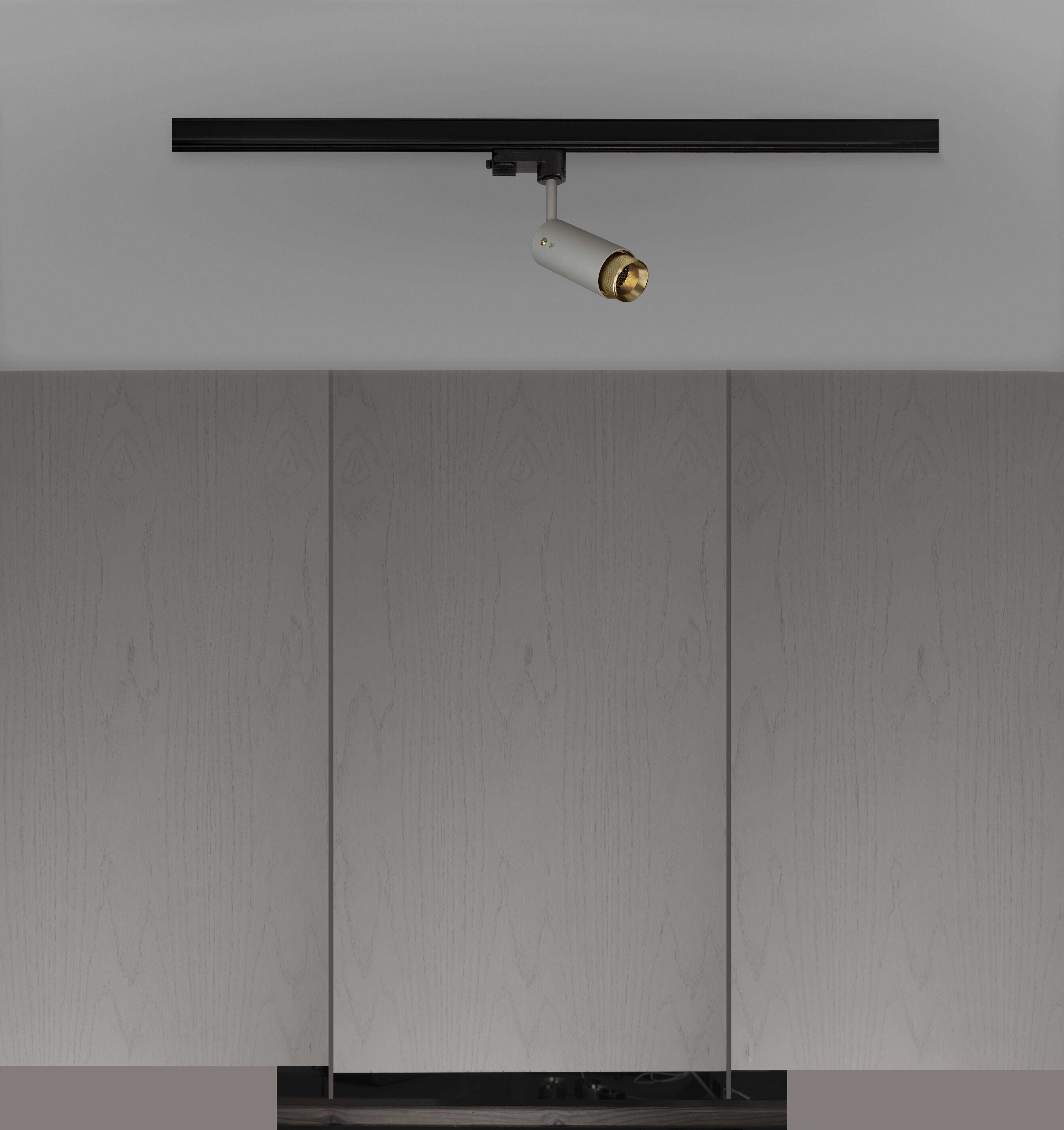 Exhaust Track 1 Light 110-120 Stone / Brass Spotlight Ceiling Light