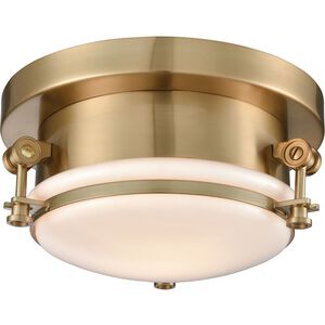 Riley 1 Light 10 inch Satin Brass Flush Mount Ceiling Light