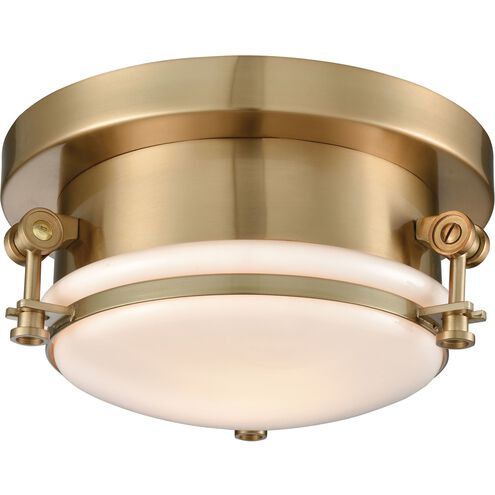 Riley 1 Light 10 inch Satin Brass Flush Mount Ceiling Light