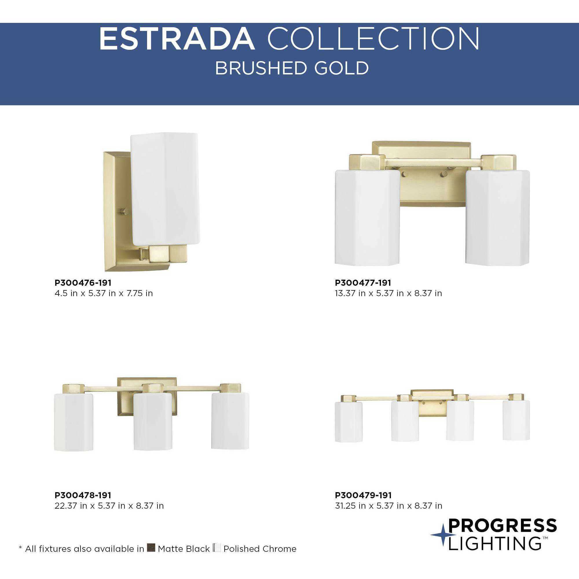 Estrada 1 Light 4.5 inch Brushed Gold Bathroom Vanity Light Wall Light