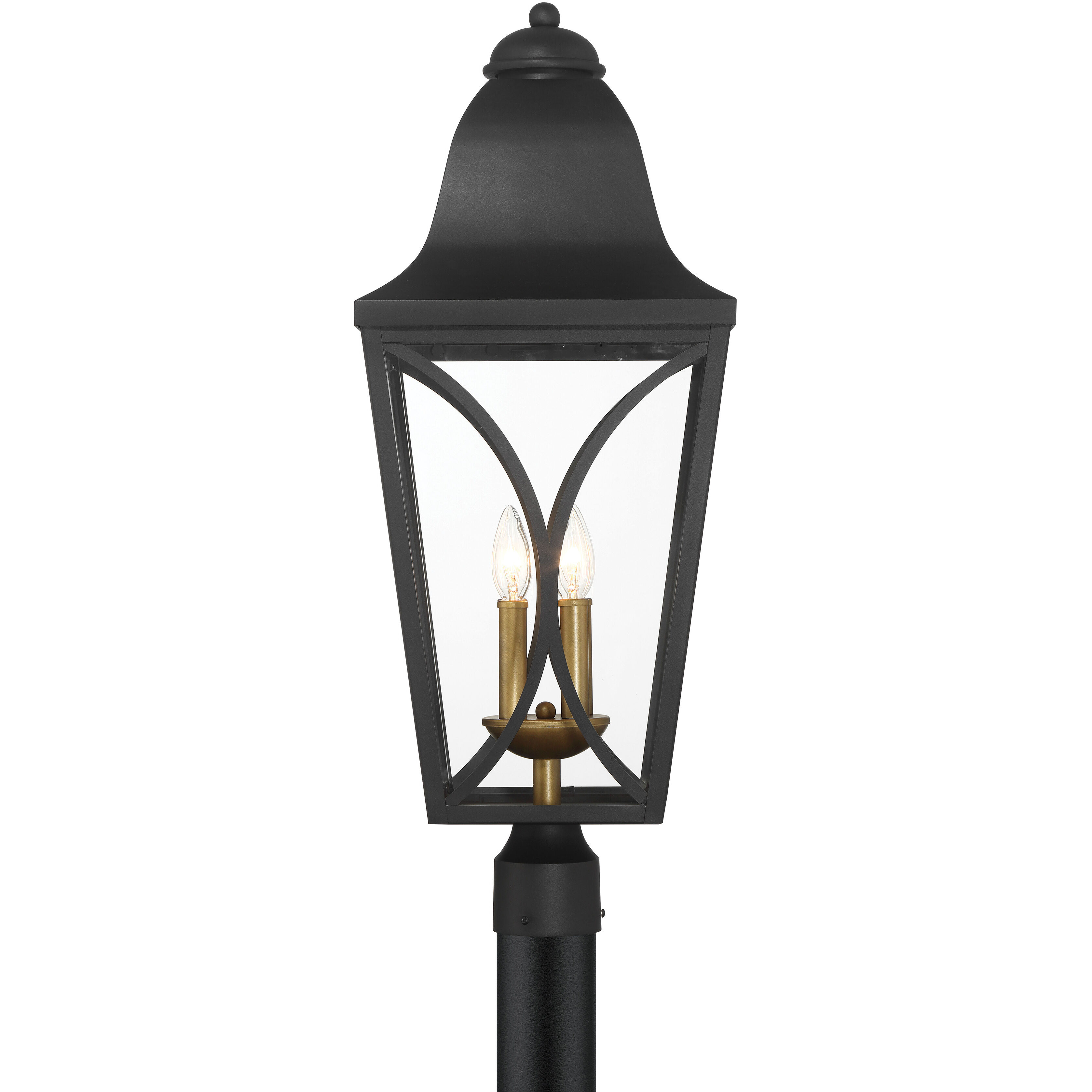 Cardigan 4 Light 28.25 inch Sand Coal and Olden Brass Outdoor Post Lantern, Great Outdoors