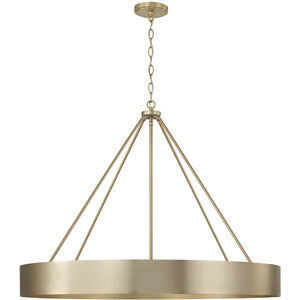 Weller 6 Light 35.75 inch Matte Brass Chandelier Ceiling Light