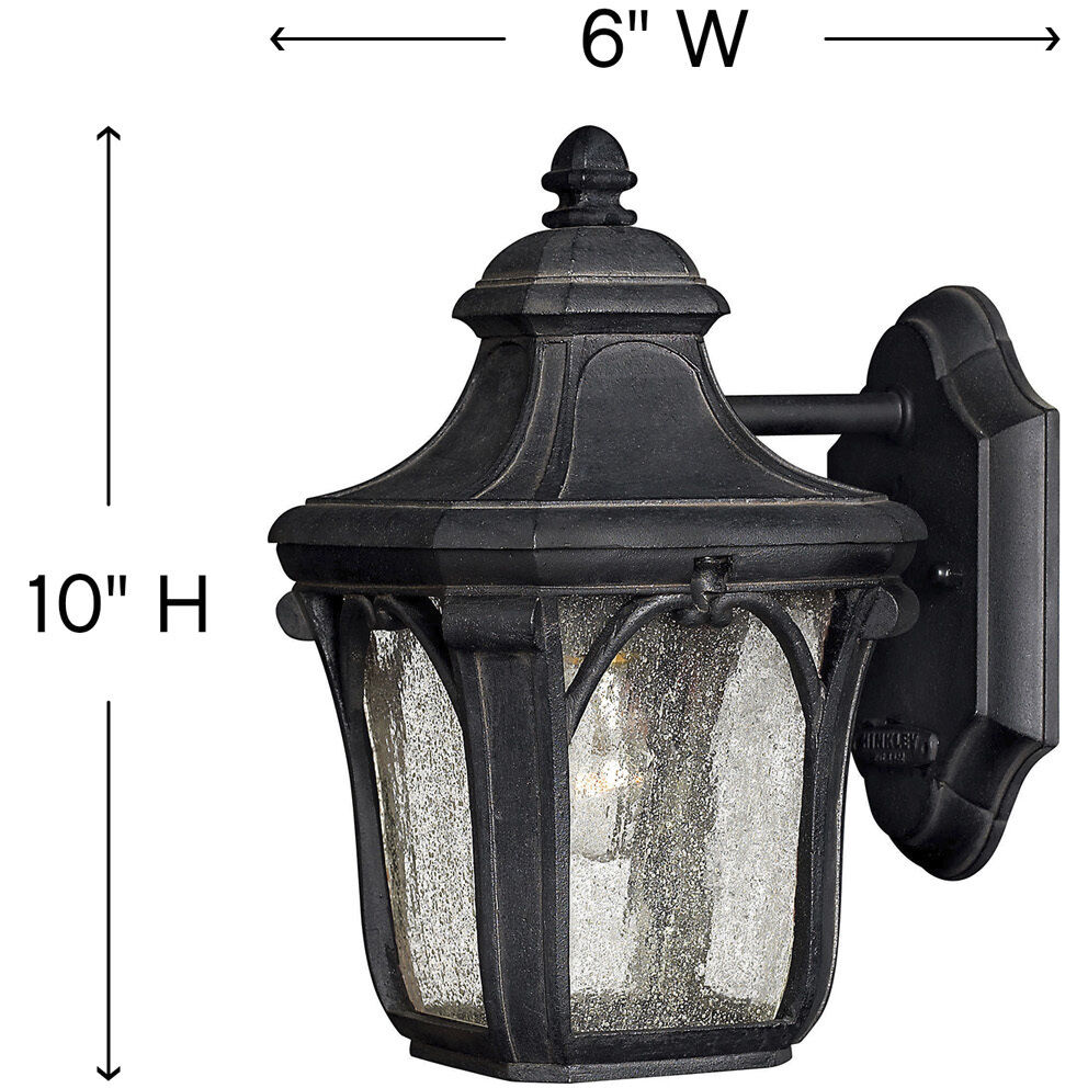 Trafalgar Outdoor Wall Mount Lantern in Museum Black