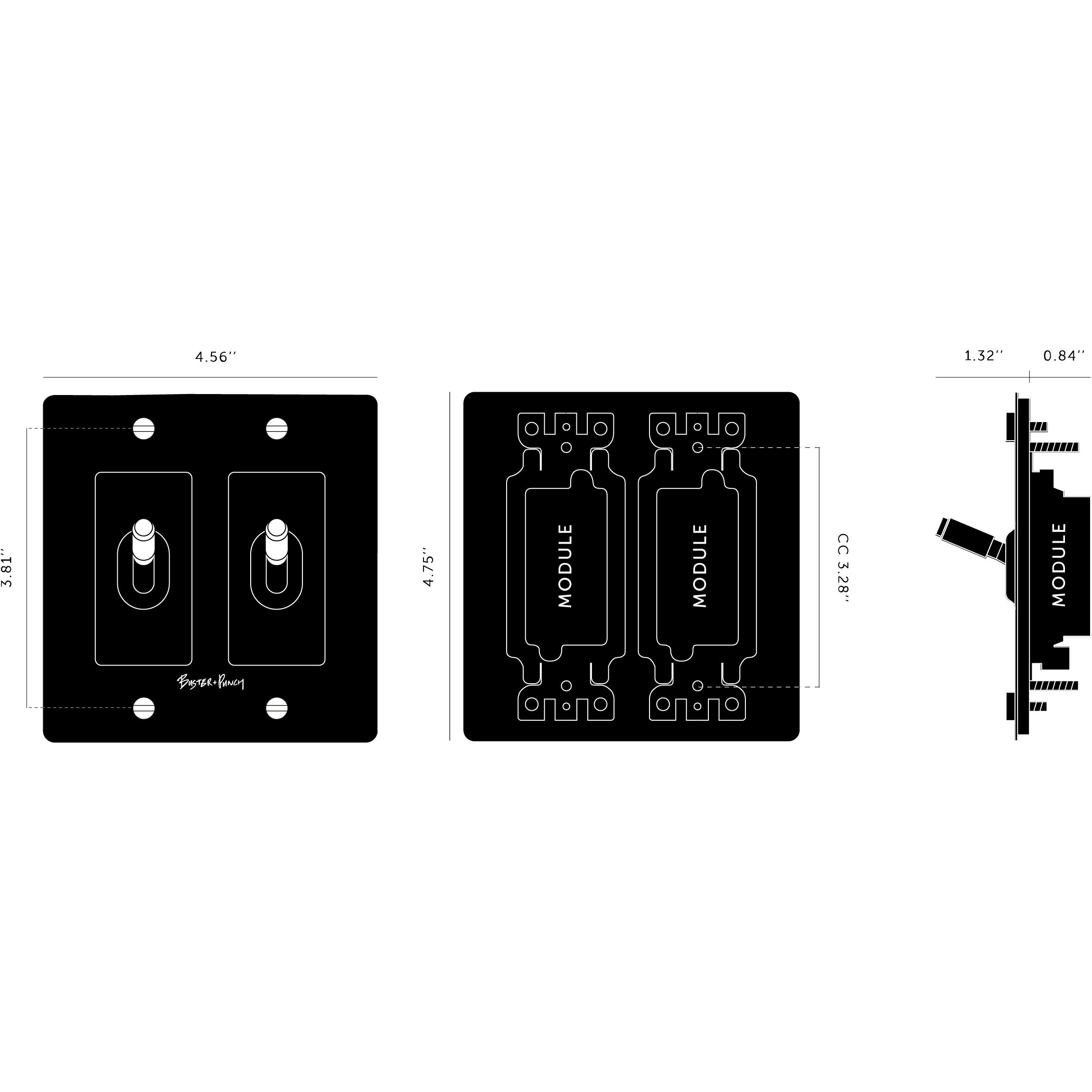 2G Toggle 120-277 Black Light Switch