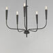 Vela 5 Light 24 inch Black Single-Tier Chandelier Ceiling Light