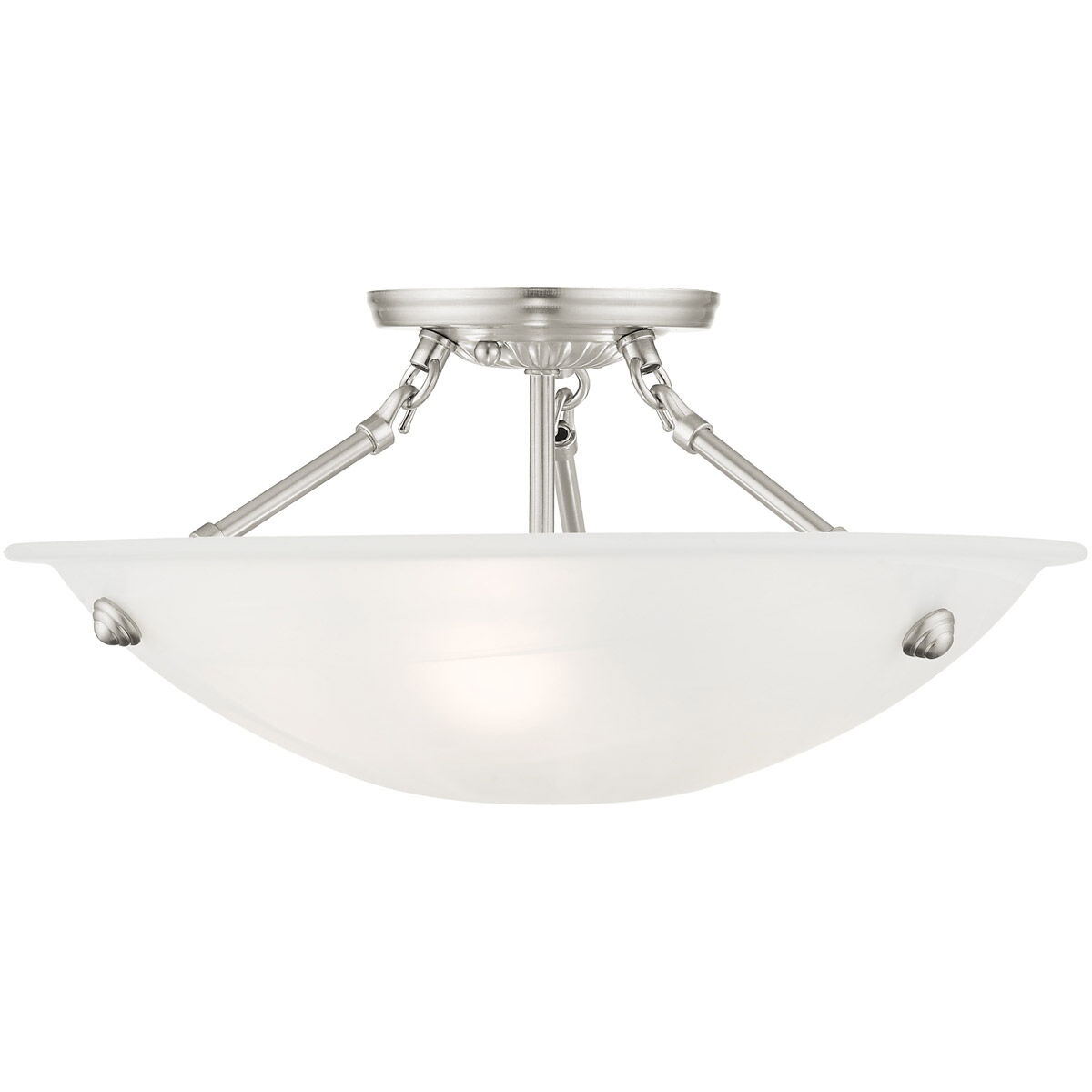 Oasis 3 Light 16 inch Brushed Nickel Semi-Flush Mount Ceiling Light
