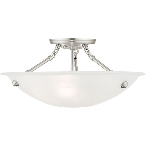 Oasis 3 Light 16 inch Brushed Nickel Semi-Flush Mount Ceiling Light