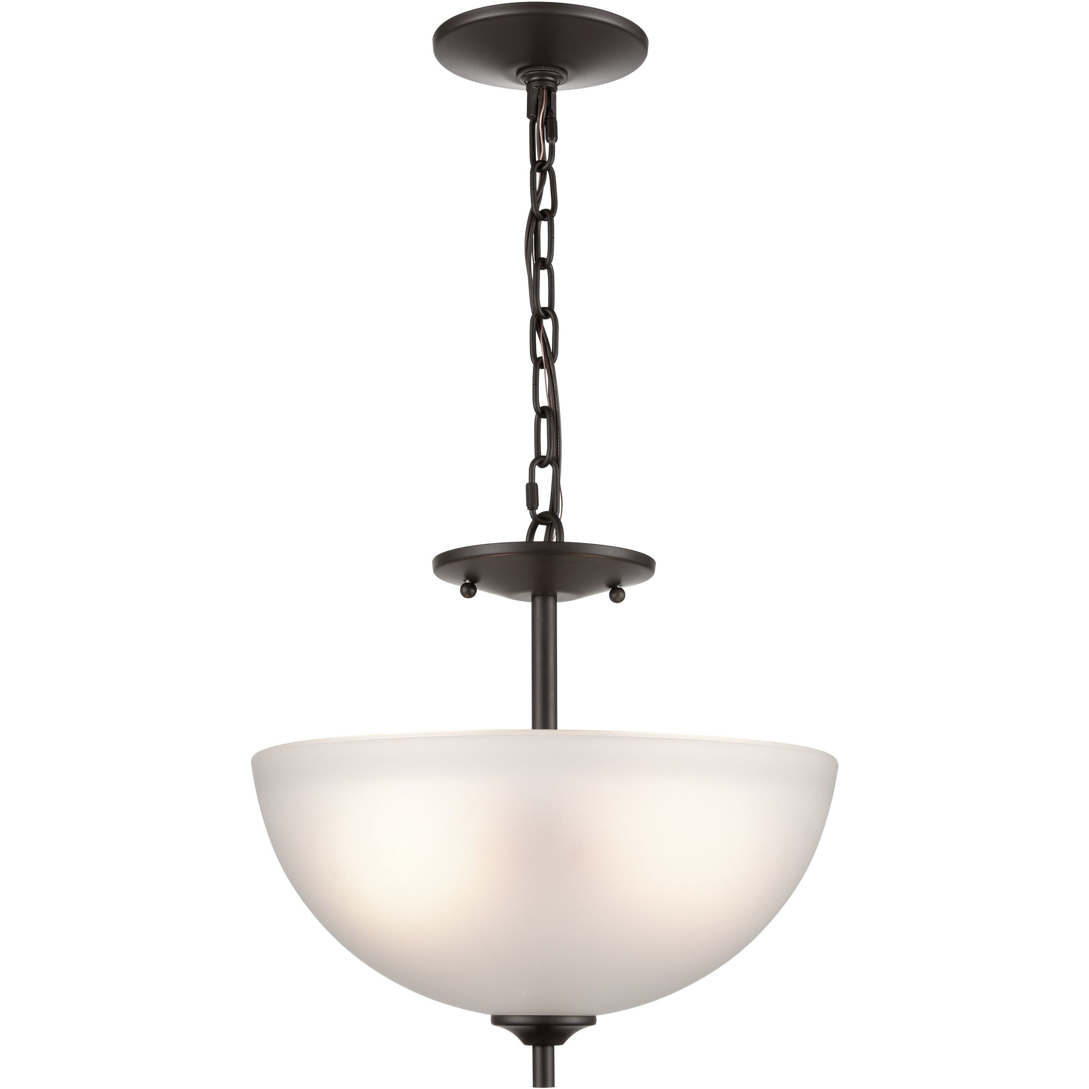 Jackson 2 Light 14 inch Oil Rubbed Bronze Semi Flush Mount Ceiling Light