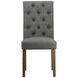 Tufted Back Natural Dining Chair in Dark Gray