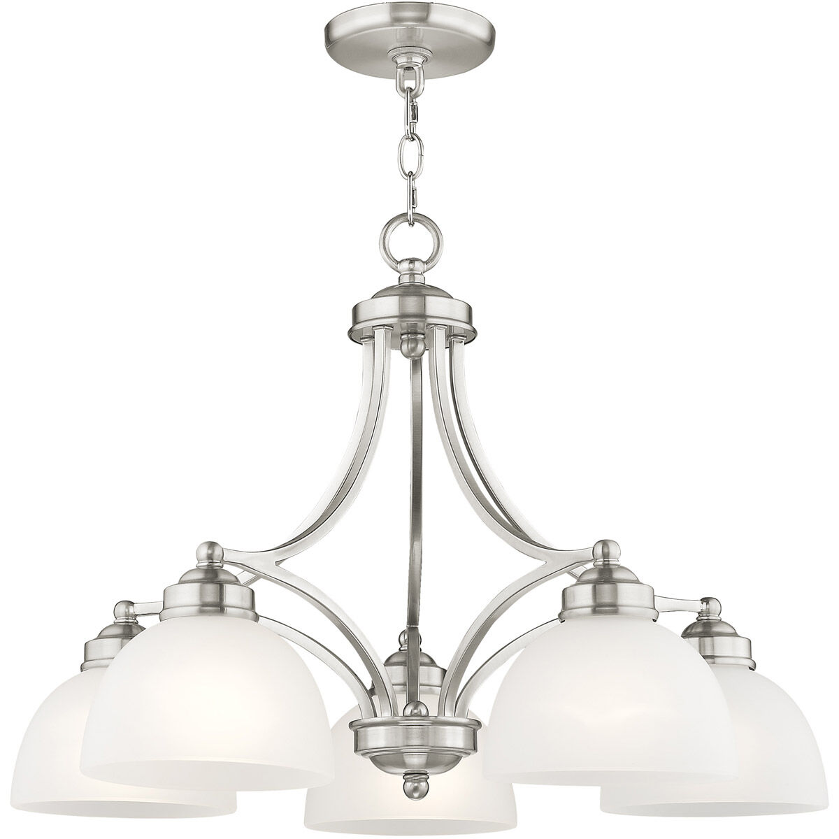 Somerset 5 Light 25 inch Brushed Nickel Chandelier Ceiling Light