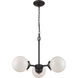 Beckett 3 Light 22 inch Oil Rubbed Bronze Chandelier Ceiling Light in White Glass