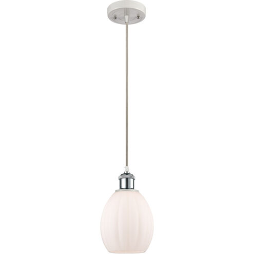 Ballston Eaton LED 6 inch White and Polished Chrome Mini Pendant Ceiling Light, Ballston