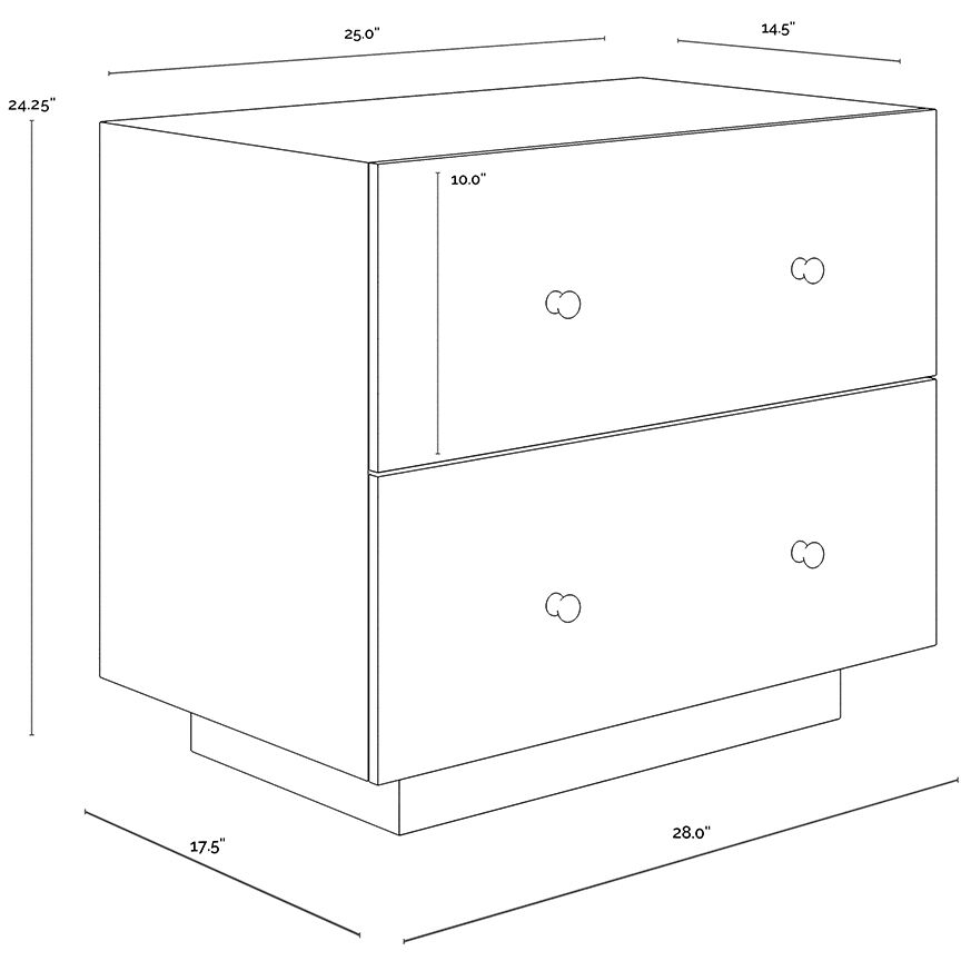 Arlington 28 X 24.25 inch Black Night Stand