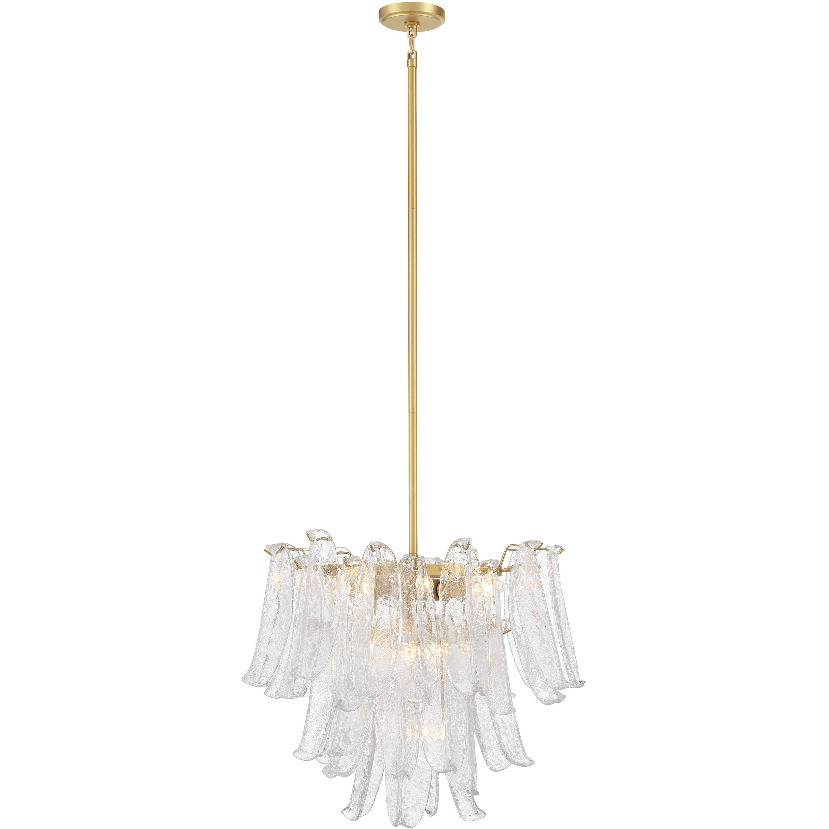 Regent 9 Light 23 inch Legacy Brass Chandelier Ceiling Light in Clear Crackled Glass