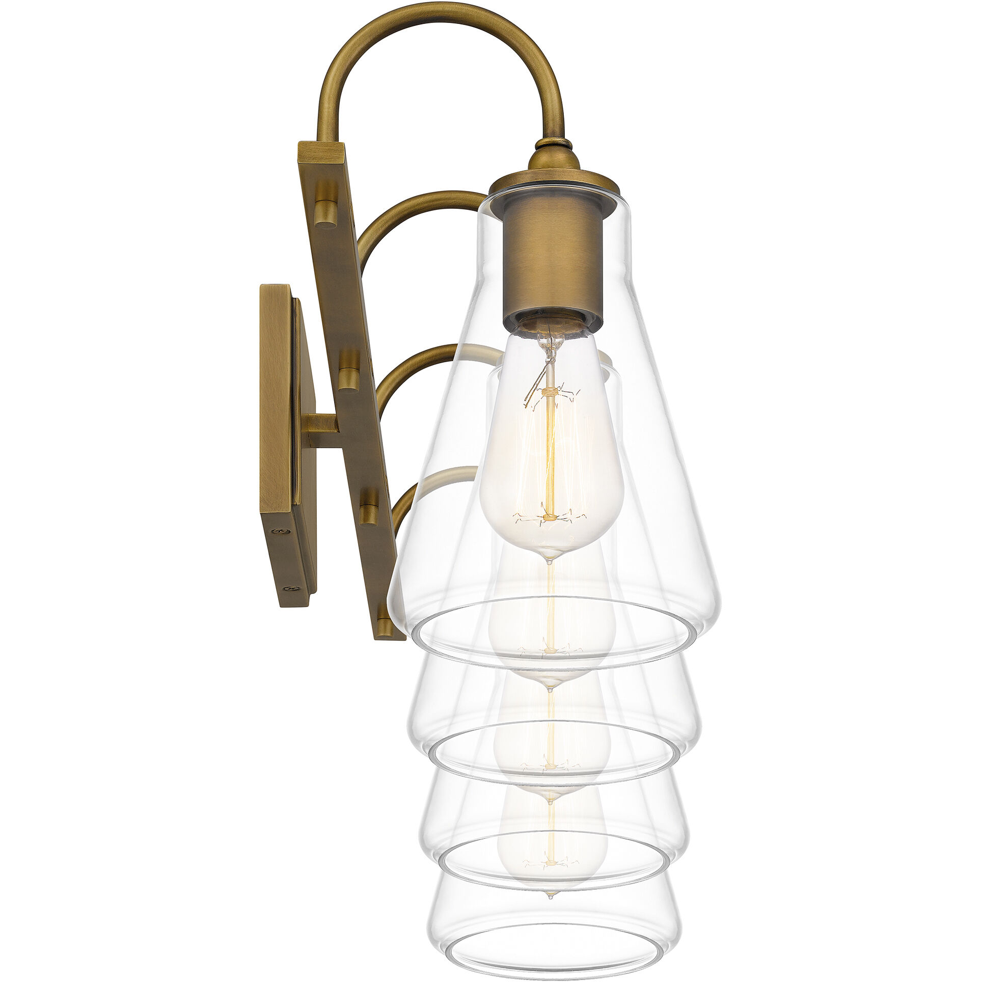 Boyton 4 Light 33 inch Weathered Brass Bath Light Wall Light