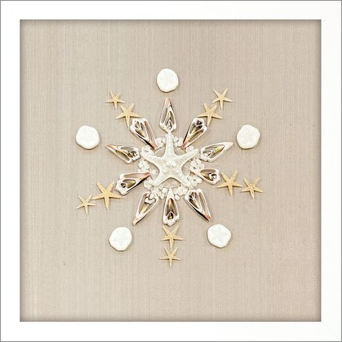 Waterside Collection Lacquered White Wood Shadow Box Style Framed Art