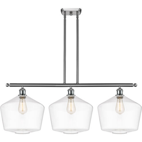 Ballston Cindyrella LED 38.5 inch Brushed Satin Nickel Island Light Ceiling Light in Clear Glass