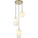 Gene 3 Light 17 inch Satin Gold Pendant Ceiling Light