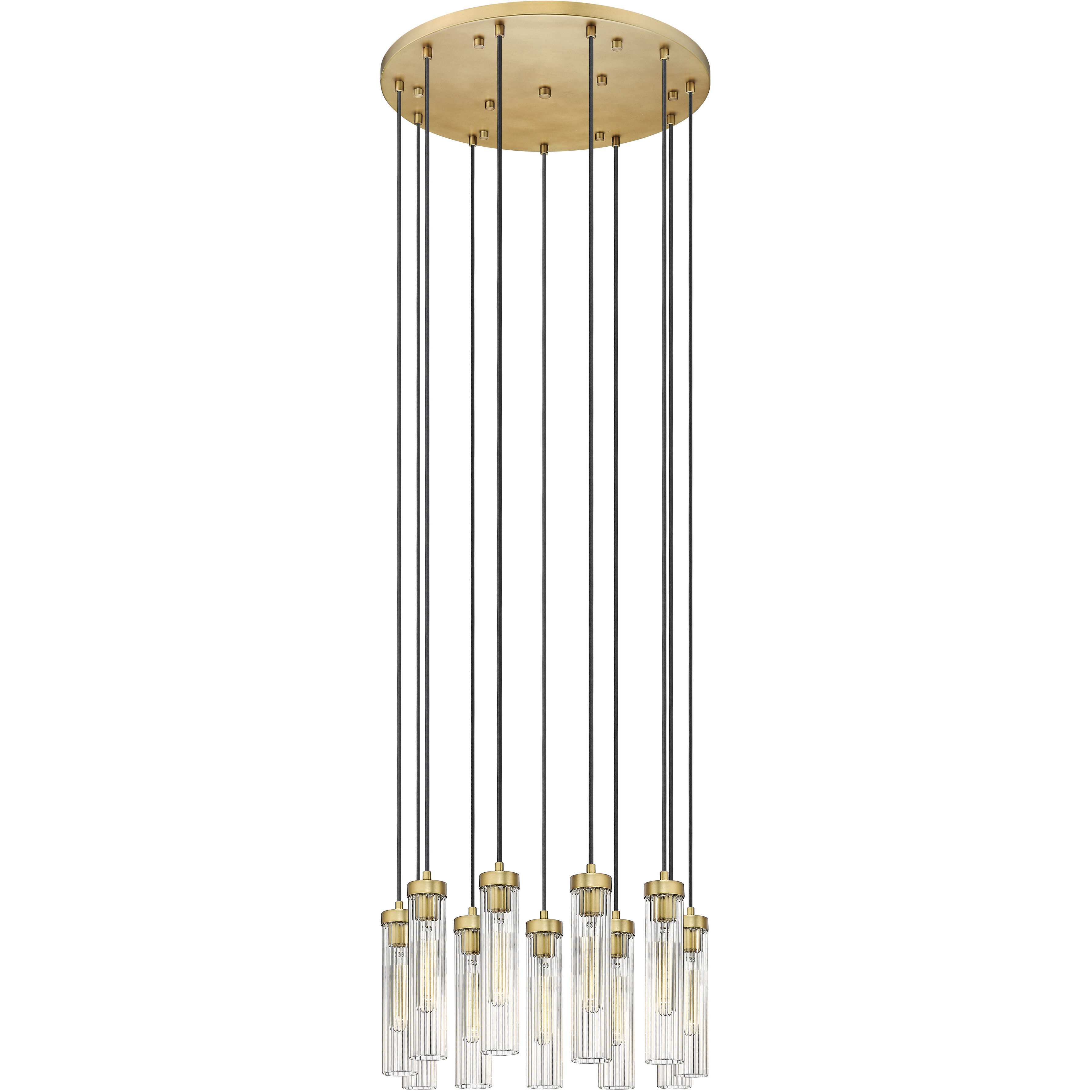 Beau 11 Light 24 inch Rubbed Brass Chandelier Ceiling Light