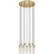 Beau 11 Light 24 inch Rubbed Brass Chandelier Ceiling Light