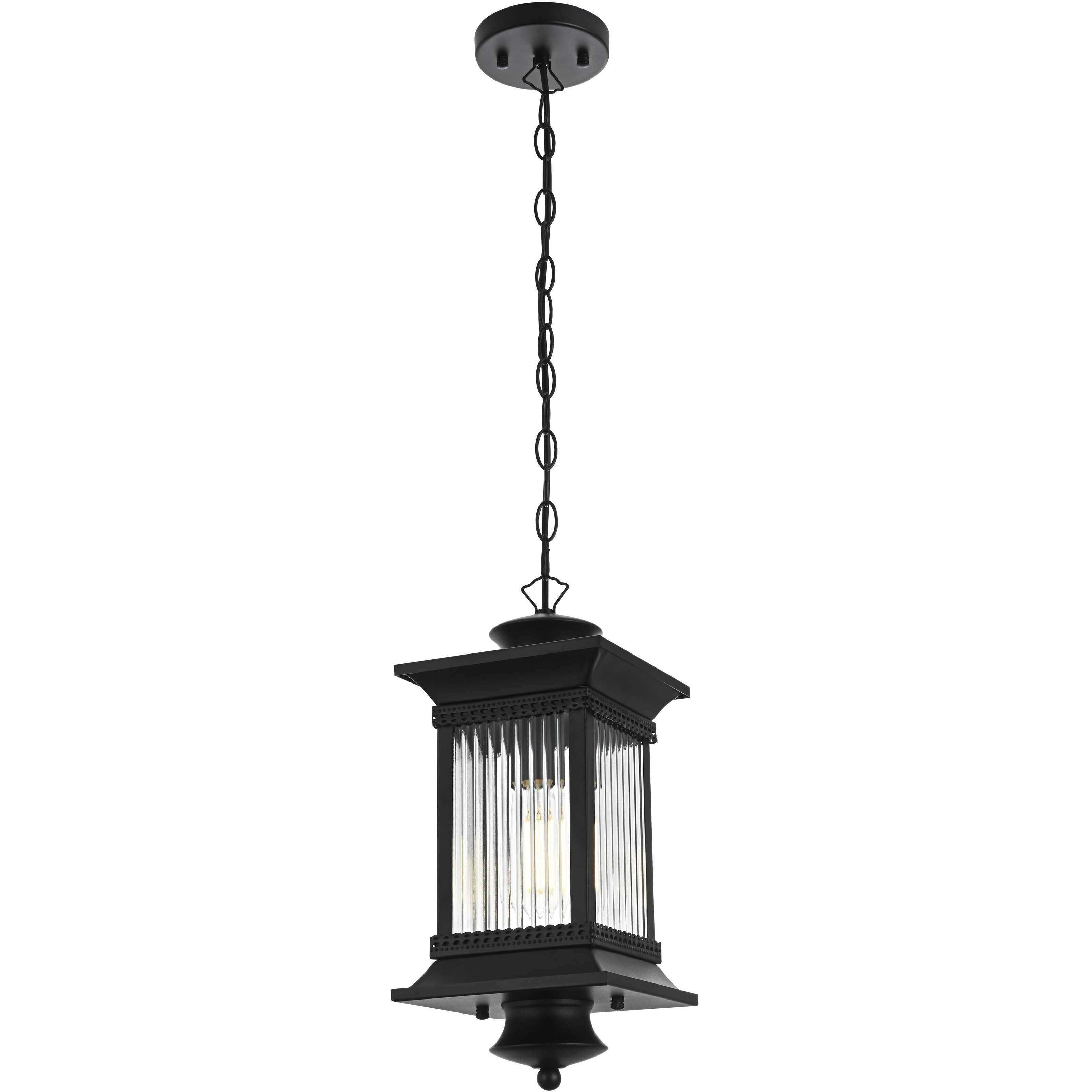 Collins 1 Light 7.5 inch Black Outdoor Pendant