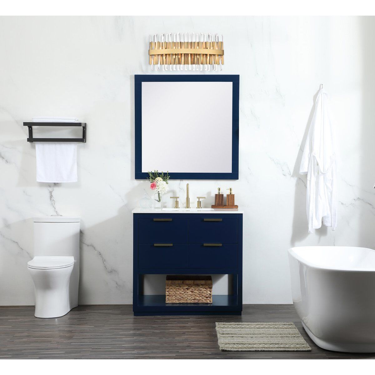 Serephina 8 Light 24 inch Satin Gold Bath Sconce Wall Light