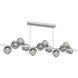 Luna LED 72 inch Classic Silver Chandelier Ceiling Light in 3000K LED, Geo Inner - Smoke Outer, Twisted Branch