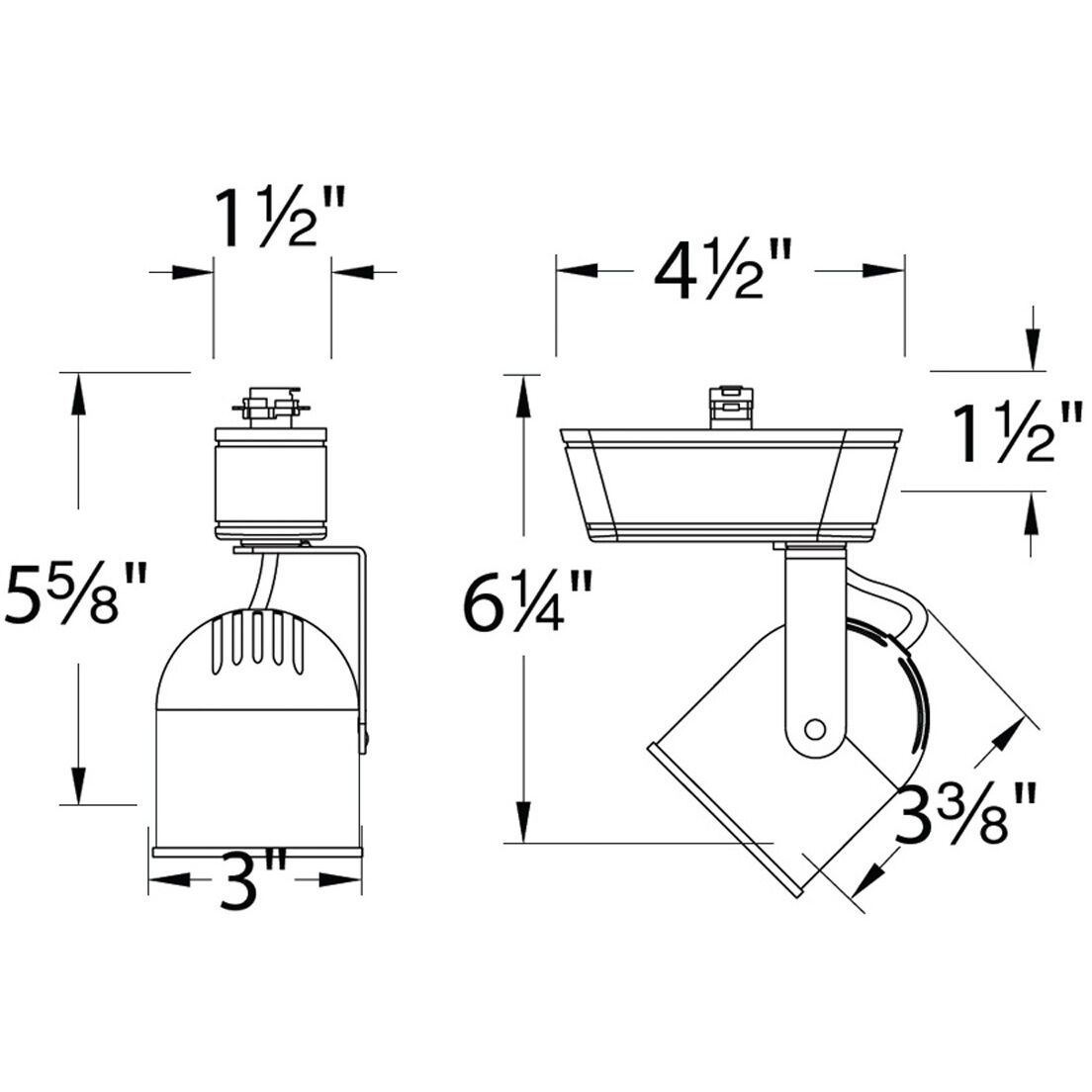 HT-808 1 Light 120 Black H Track Fixture Ceiling Light, WAC Limited