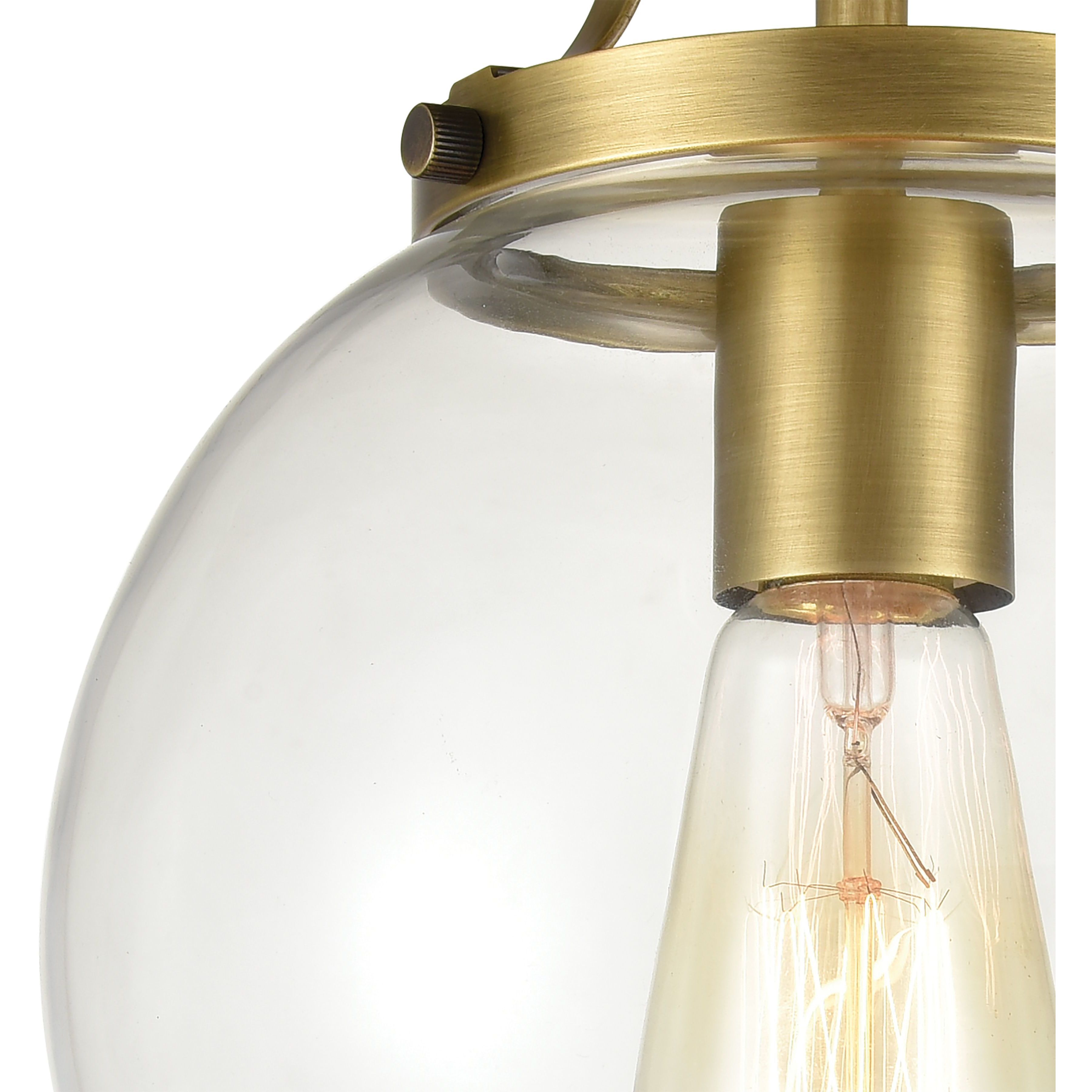 Bernice 1 Light 9 inch Brushed Antique Brass Semi Flush Mount Ceiling Light