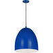Z Studio Dome Pendant 3 Light 19 inch Blue Pendant Ceiling Light