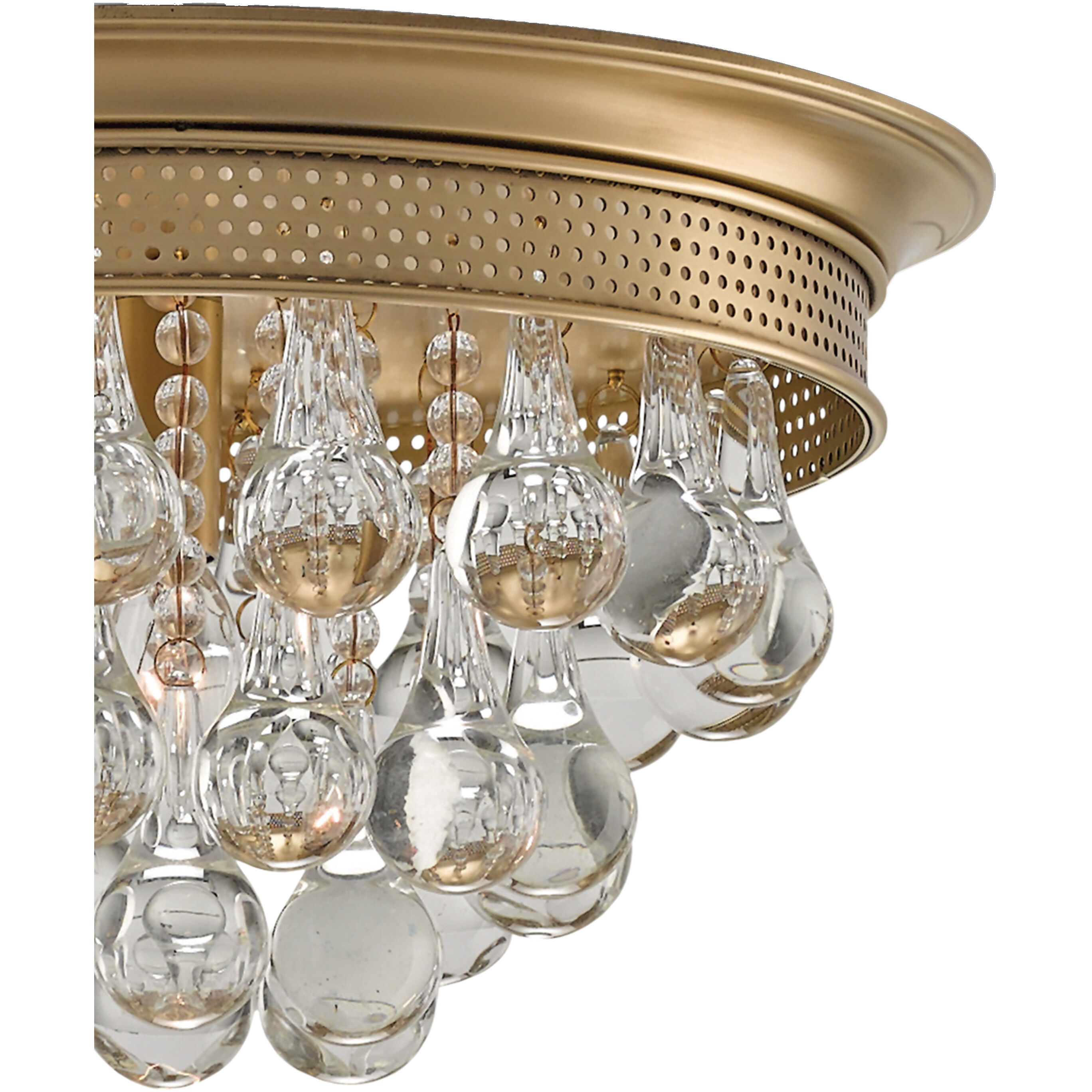 Worthing 1 Light 14 inch Antique Brass Flush Mount Ceiling Light