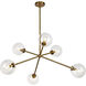 Alora Mood Cassia 6 Light 39.5 inch Aged Gold Chandelier Ceiling Light in Clear Glass Shade