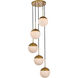Eclipse 5 Light 18 inch Brass Pendant Ceiling Light