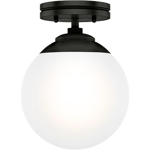 Hepburn 1 Light 8 inch Matte Black Semi-Flush Mount Ceiling Light, Small